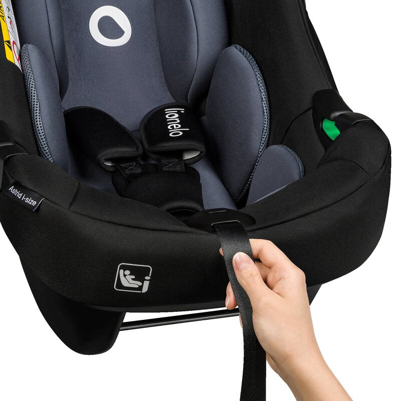 Scoica auto Lionelo Astrid i-Size cu baza ISOFIX Negru/Gri