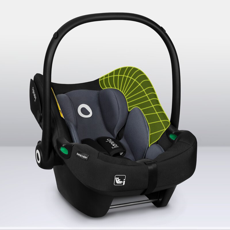 Scoica auto Lionelo Astrid i-Size cu baza ISOFIX Negru/Gri