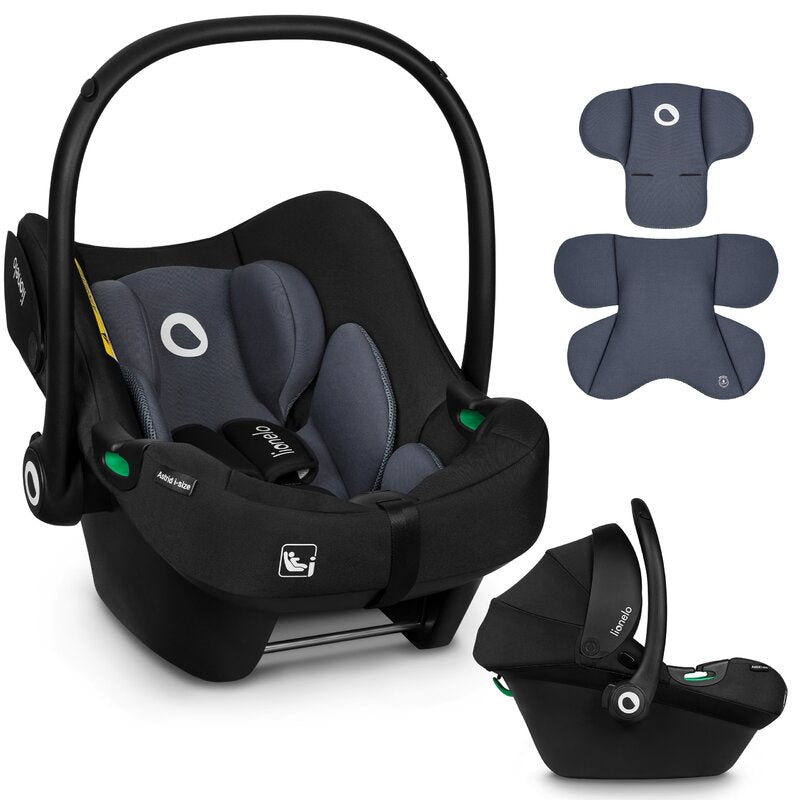 Scoica auto Lionelo Astrid i-Size cu baza ISOFIX Negru/Gri