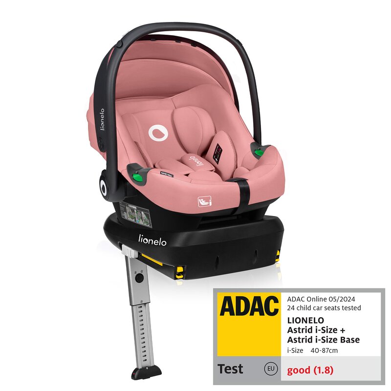 Scoica auto Lionelo Astrid i-Size cu baza ISOFIX Roz
