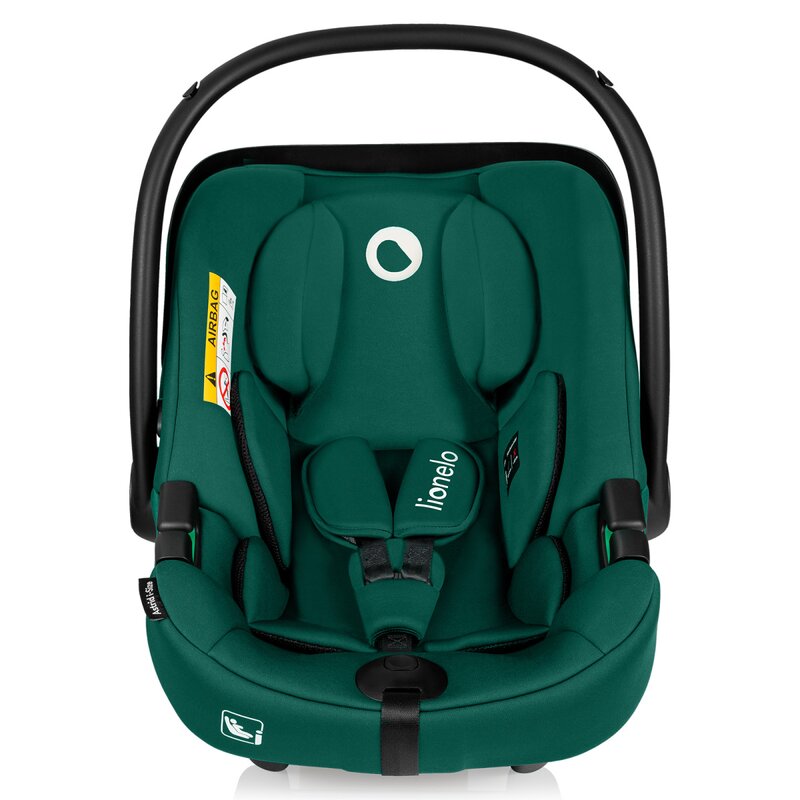Scoica auto, Lionelo, i-Size Astrid, Include baza Isofix, 0-13 Kg, 40-87 cm, Cu maner si capotina reglabile, Cu protectie laterala avansata, Salteluta confortabila, Testat ADAC, Conform cu R129, Verde
