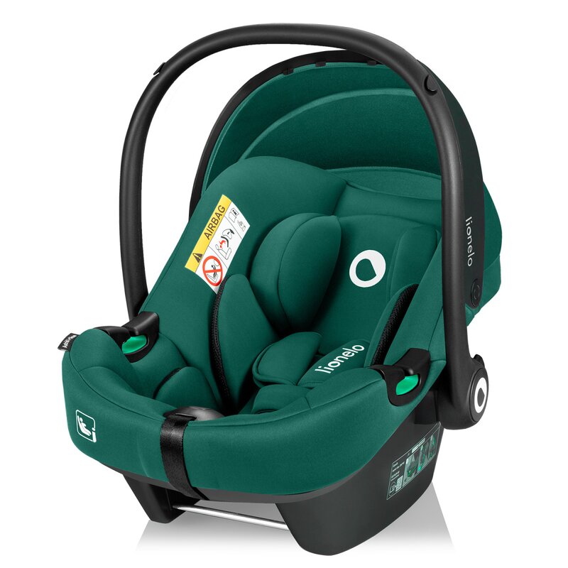 Scoica auto, Lionelo, i-Size Astrid, Include baza Isofix, 0-13 Kg, 40-87 cm, Cu maner si capotina reglabile, Cu protectie laterala avansata, Salteluta confortabila, Testat ADAC, Conform cu R129, Verde