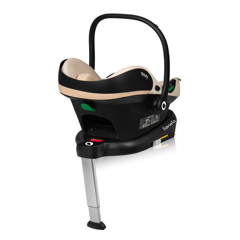 Scoica auto, Lionelo, i-Size Astrid, Include baza Isofix, 0-13 Kg, 40-87 cm, Cu maner si capotina reglabile, Cu protectie laterala avansata, Salteluta confortabila, Testat ADAC, Conform cu R129, Bej