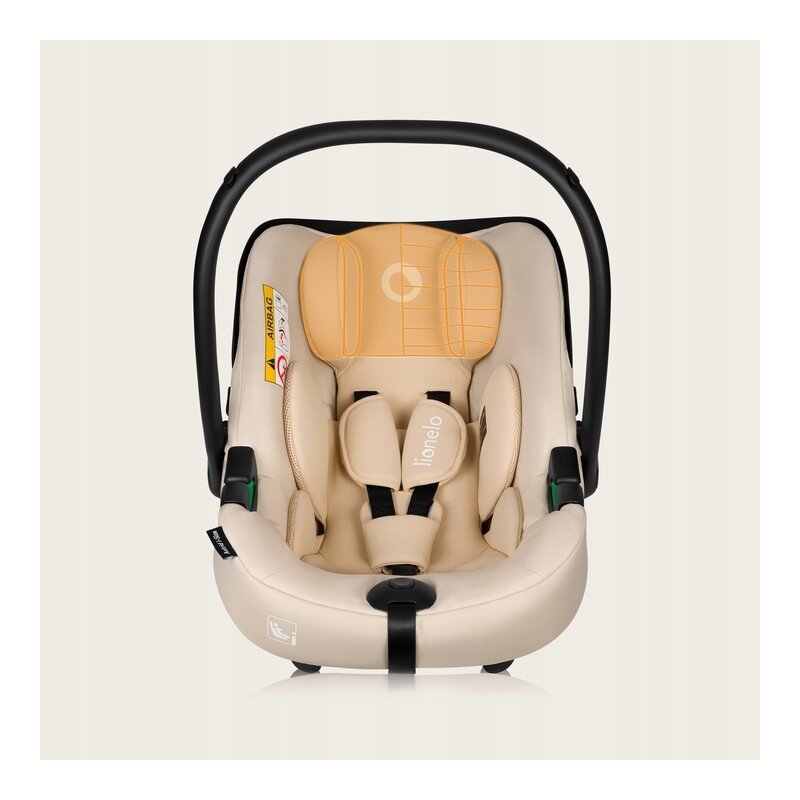 Scoica auto, Lionelo, i-Size Astrid, Include baza Isofix, 0-13 Kg, 40-87 cm, Cu maner si capotina reglabile, Cu protectie laterala avansata, Salteluta confortabila, Testat ADAC, Conform cu R129, Bej