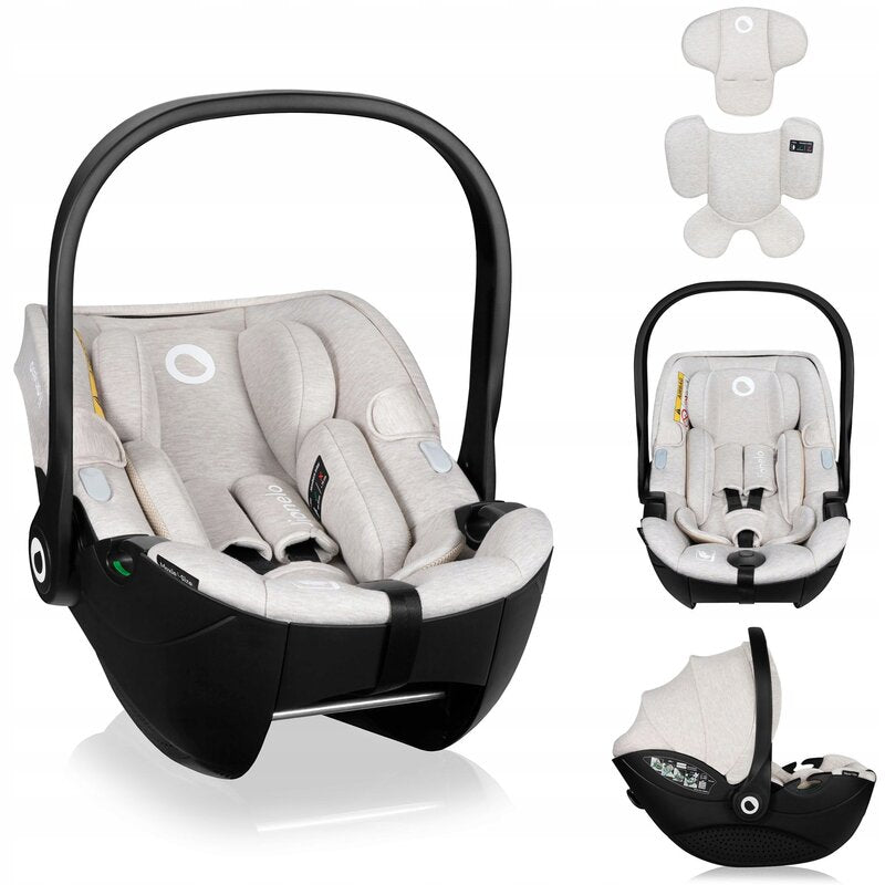 Scoica auto, Lionelo, Moxie, i-Size, 40-87 cm, Tetiera reglabila, intarita cu spuma de memorie, Carcasa ventilata, Din bambus, Protectie avansata, Conform cu R129, Bej