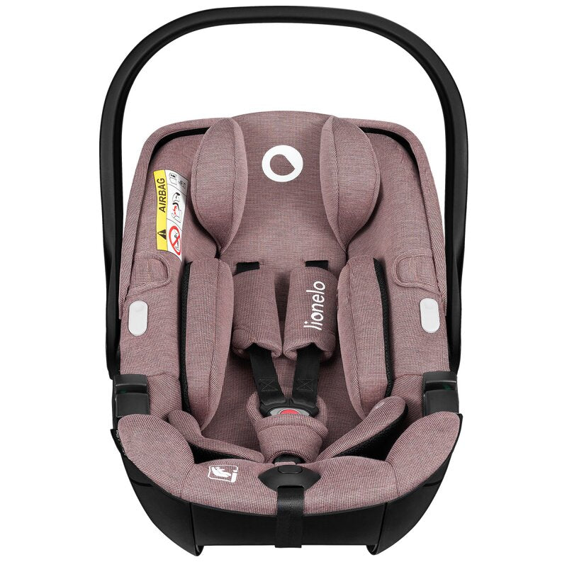 Scoica auto, Lionelo, Moxie, i-Size, 40-87 cm, Tetiera reglabila, intarita cu spuma de memorie, Carcasa ventilata, Din bambus, Protectie avansata, Conform cu R129, Mov