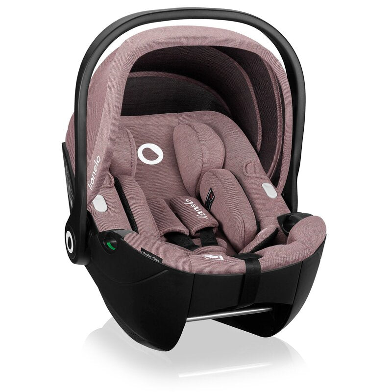 Scoica auto, Lionelo, Moxie, i-Size, Include baza rotativa 360 cu picior de fixare, 40-87 cm, Tetiera reglabila, intarita cu spuma de memorie, Carcasa ventilata, Din bambus, Protectie avansata, Confor