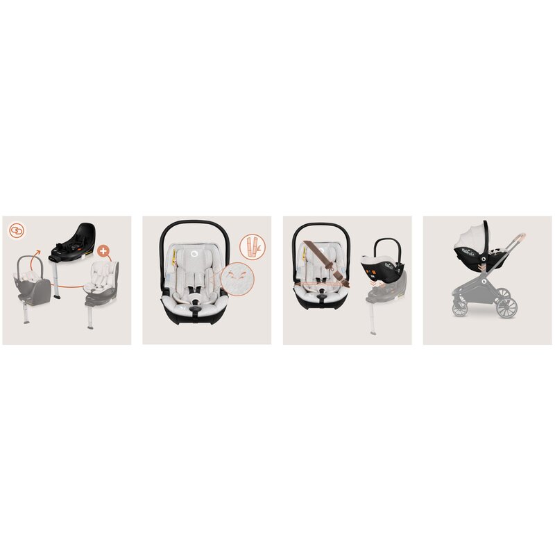 Scoica auto, Lionelo, Moxie, i-Size, Include baza rotativa 360 cu picior de fixare, 40-87 cm, Tetiera reglabila, intarita cu spuma de memorie, Carcasa ventilata, Din bambus, Protectie avansata, Conform R129, Bej
