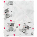 Scutec impermeabil, New Baby, Din flanel, Cu multiple intrebuintari, Dimensiune 57x47 cm, Cute Teddy Pink