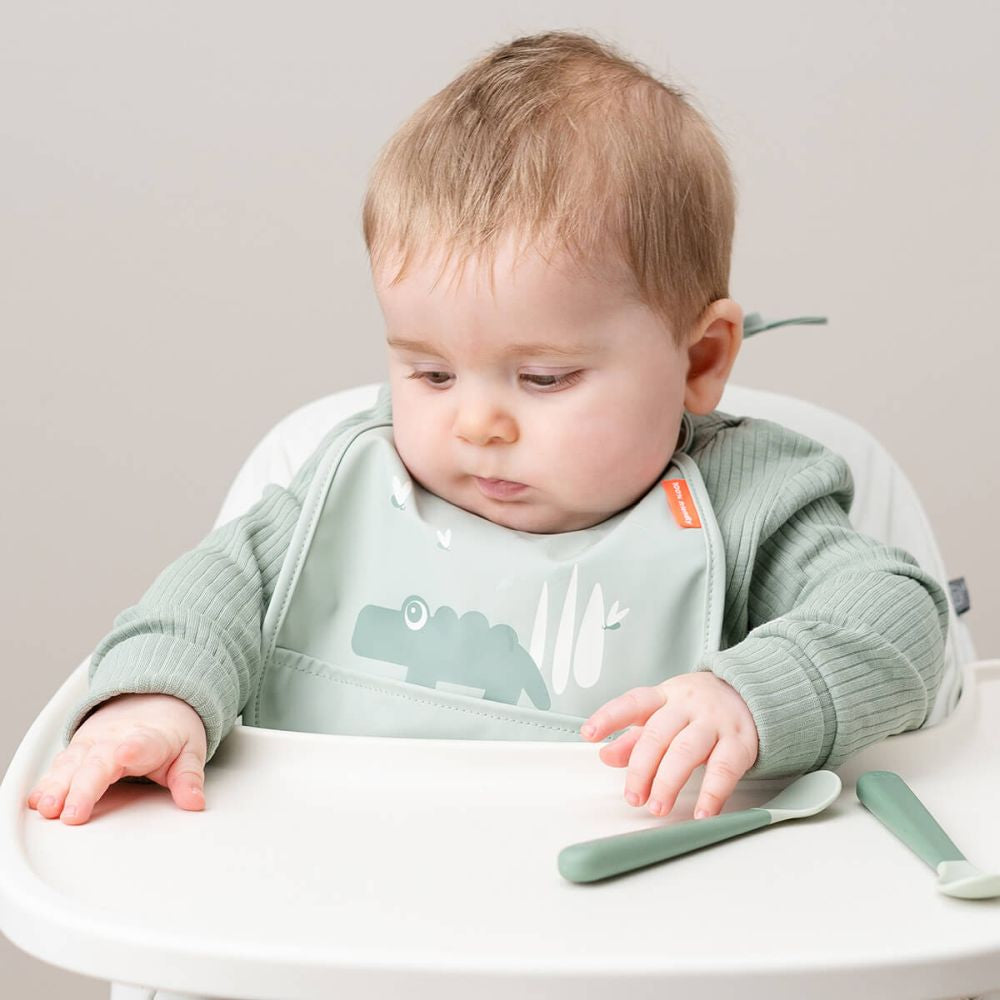 Set 2 Bavetici cu buzunar Done by Deer Croco Green