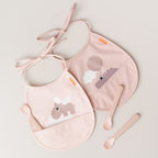 Set 2 bavetici cu buzunar Done by Deer Happy Clouds Powder, imagine 5