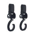 Set 2 cârlige pentru cărucior Jane, Negru