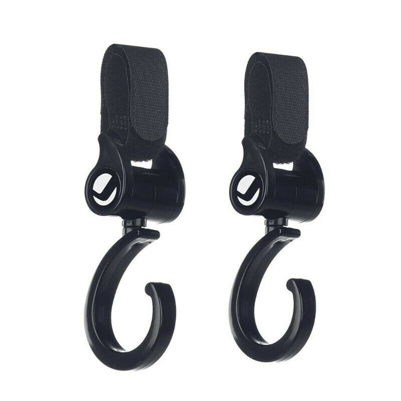 Set 2 carlige auto pentru carucior, Jane, Fixare pe cadru, multifunctionale, Negru