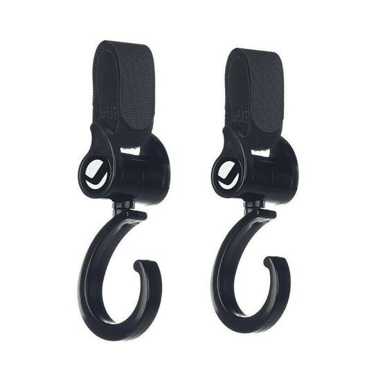 Set 2 carlige auto pentru carucior, Jane, Fixare pe cadru, multifunctionale, Negru