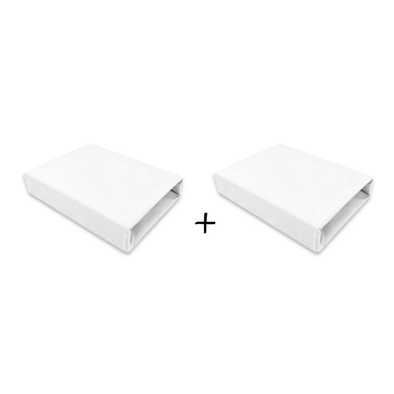 Set 2 cearceafuri cu elastic Qmini 90x50 cm, White – vedere produs