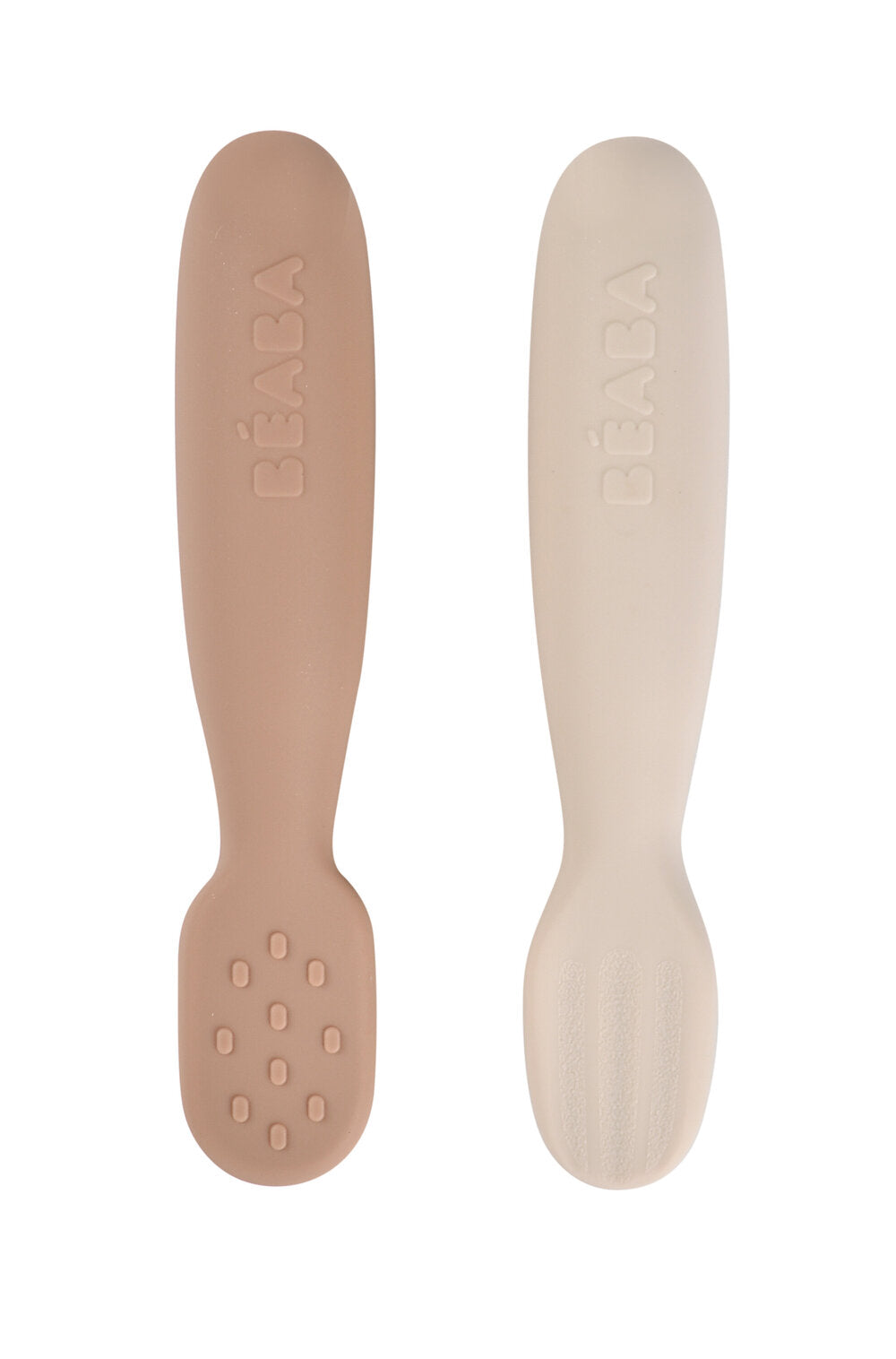 Set 2 linguri din silicon Beaba Praline / Clay sau Cotton Candy / Sorbet