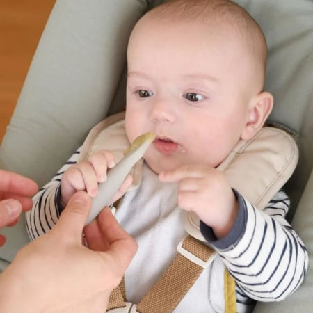 Set 2 linguri silicon Beaba Terracotta Velvet Grey