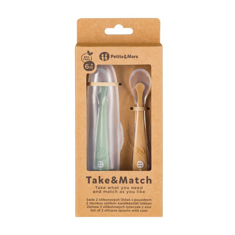 Set 2 lingurițe Petite&Mars Take&Match Verde/Galben - imagine 3