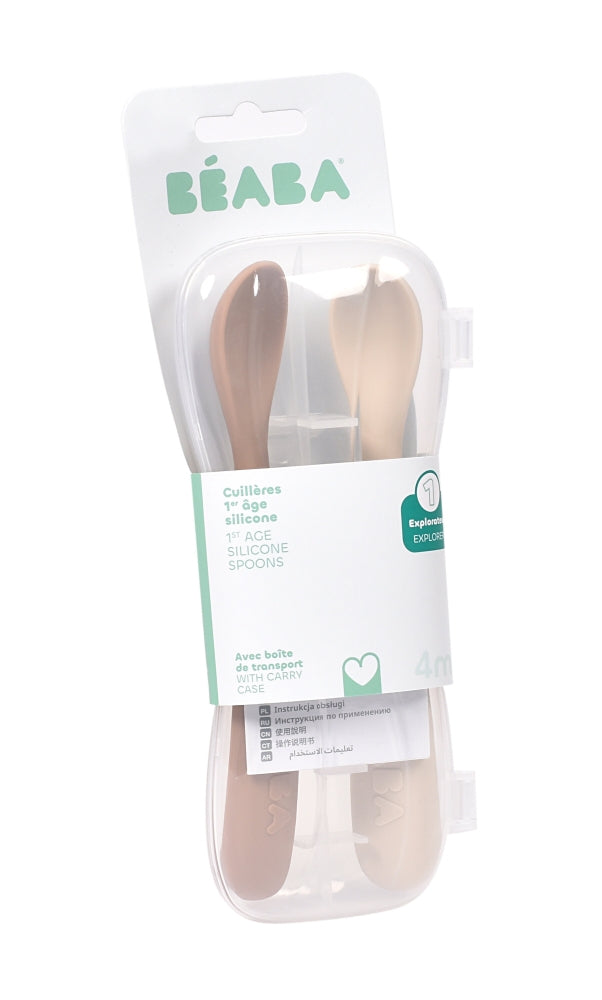 Set 2 lingurite silicon +4 luni Beaba Clay