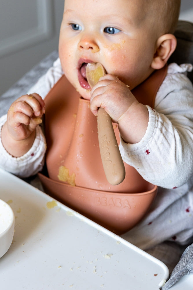 Set 2 lingurite silicon +4 luni Beaba Clay