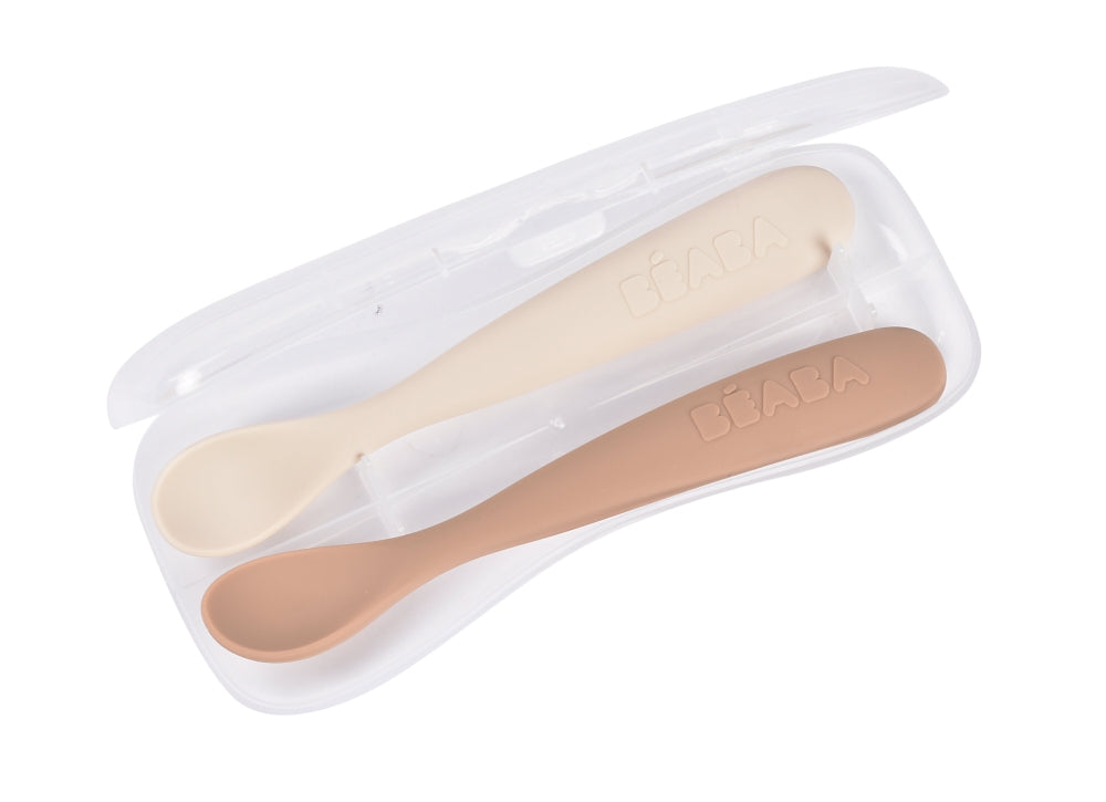 Set 2 lingurite silicon +4 luni Beaba Clay