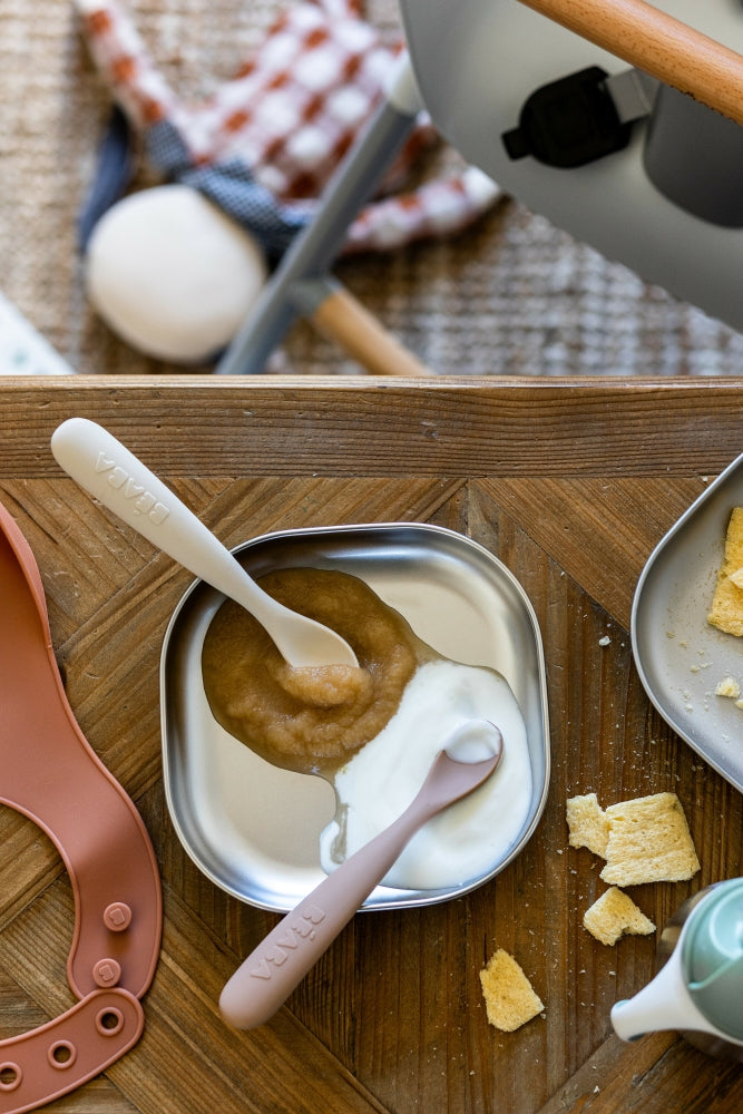 Set 2 lingurite silicon +4 luni Beaba Clay