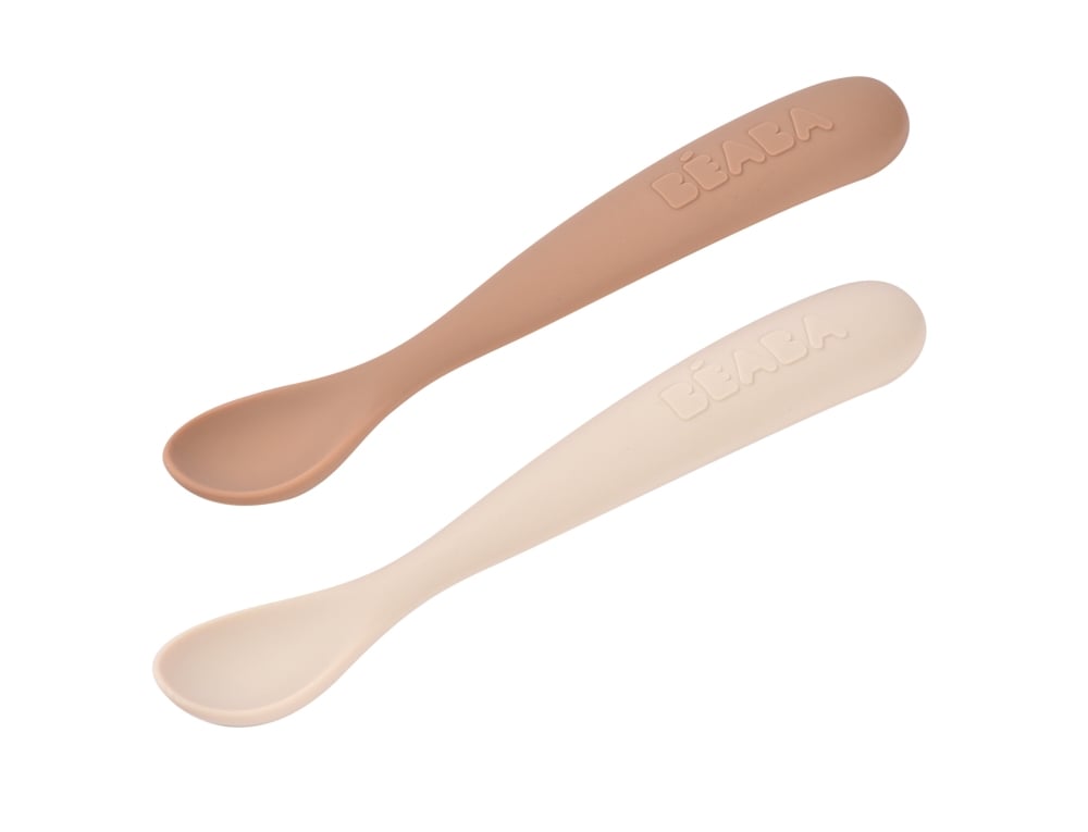 Set 2 lingurite silicon +4 luni Beaba Clay