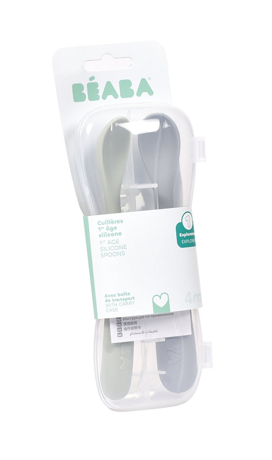 Set 2 lingurite silicon +4 luni Beaba Nature