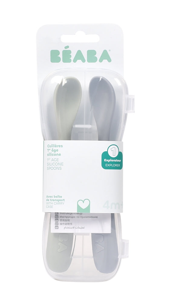 Set 2 lingurite silicon +4 luni Beaba Nature