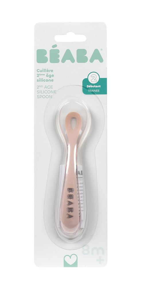 Set 2 Lingurite Silicon Beaba 8 Luni Cotton Candy Ergonomice