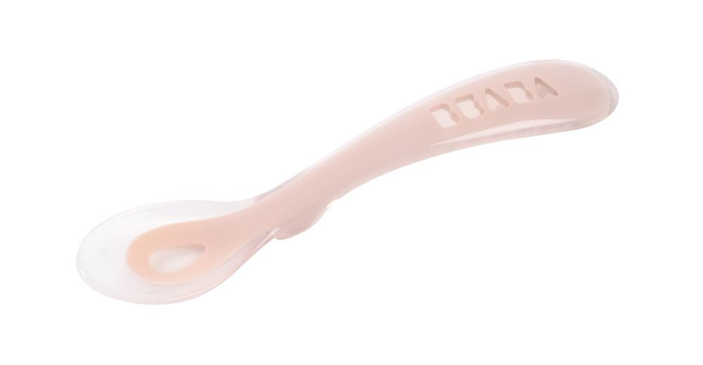 Set 2 Lingurite Silicon Beaba 8 Luni Cotton Candy Ergonomice