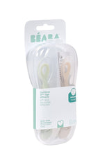 Set 2 Lingurite Silicon Beaba 8 Luni cu Cutie Transport Clay Ergonomice