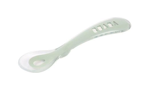 Set 2 Lingurite Silicon Beaba 8 Luni Misty Green Ergonomice
