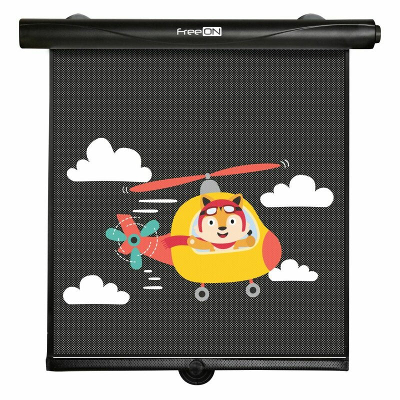 Set 2 parasolare auto, FreeOn, Retractabile, Functioneaza prin apasarea unui buton, Black