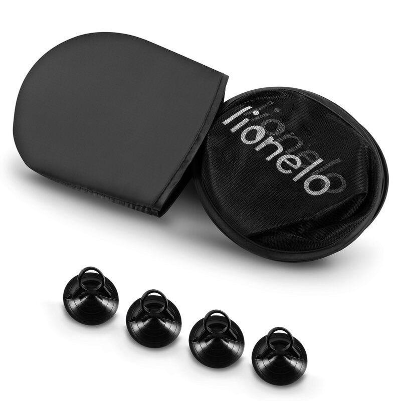 Set 2 parasolare auto, Lionelo, Sunshade, Universal, Cu ventuze, Include saculet depozitare, 44x38 cm, Negru