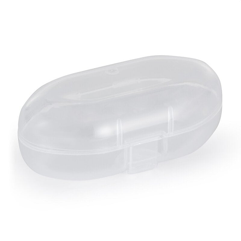 Set 2 periute de dinti pentru deget, Petite&Mars, Cu peri moi, Silicon, Include cutie depozitare, 0 luni+, Roz/Bej