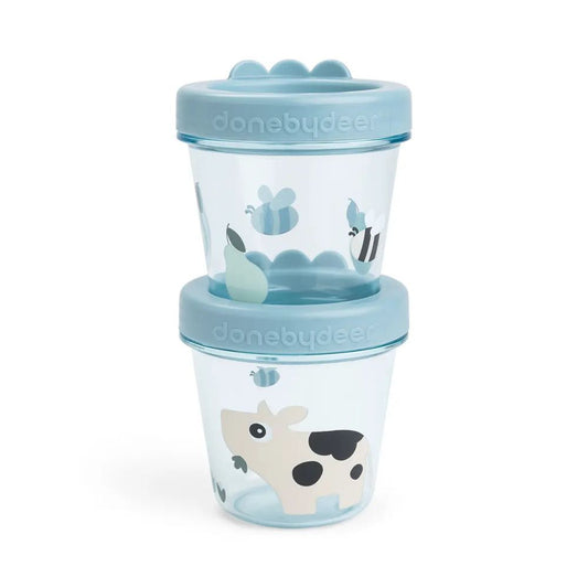 Set 2 recipiente alimente Done by Deer Tiny Farm Blue