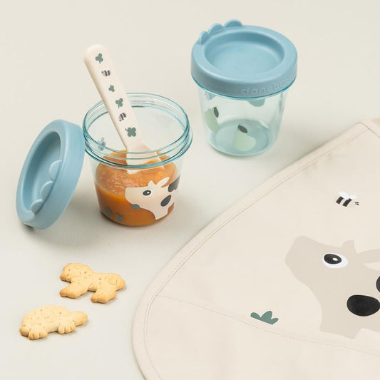 Set 2 recipiente alimente Done by Deer Tiny Farm Blue