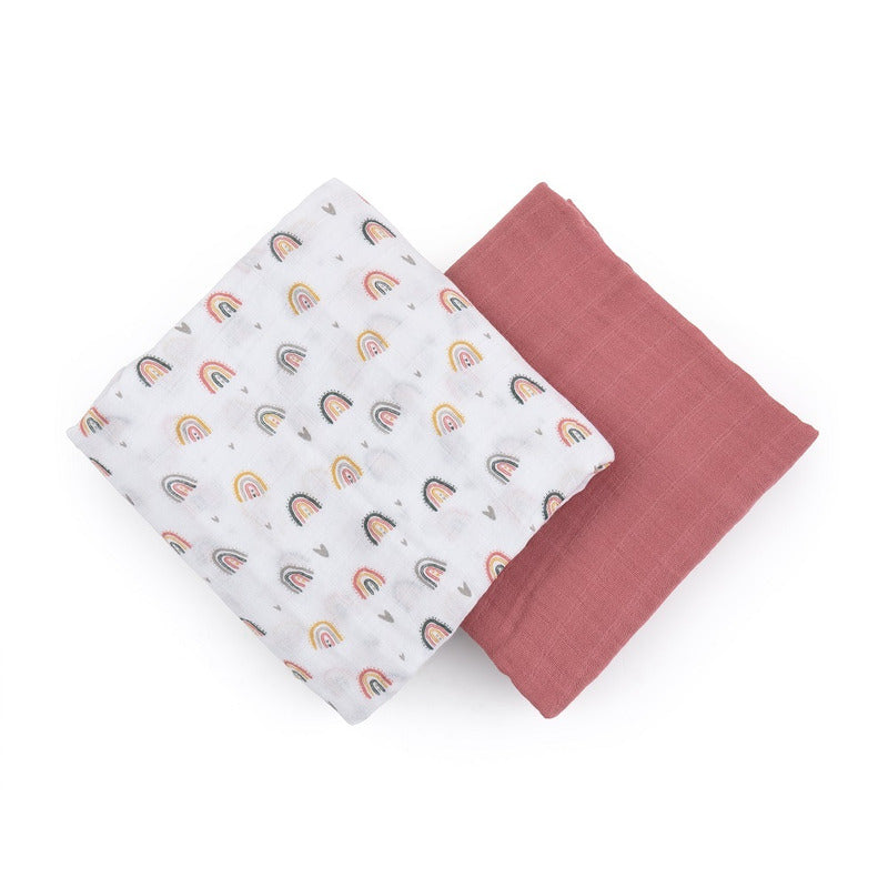 Set 2 scutece Petite&Mars Misty 120x120 Rose Rainbow, imagine 2