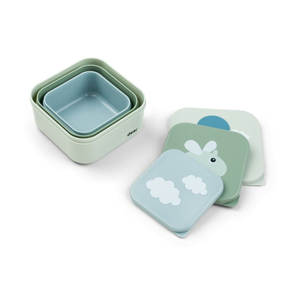 Set 3 caserole pentru gustari Done by Deer Happy Clouds Green