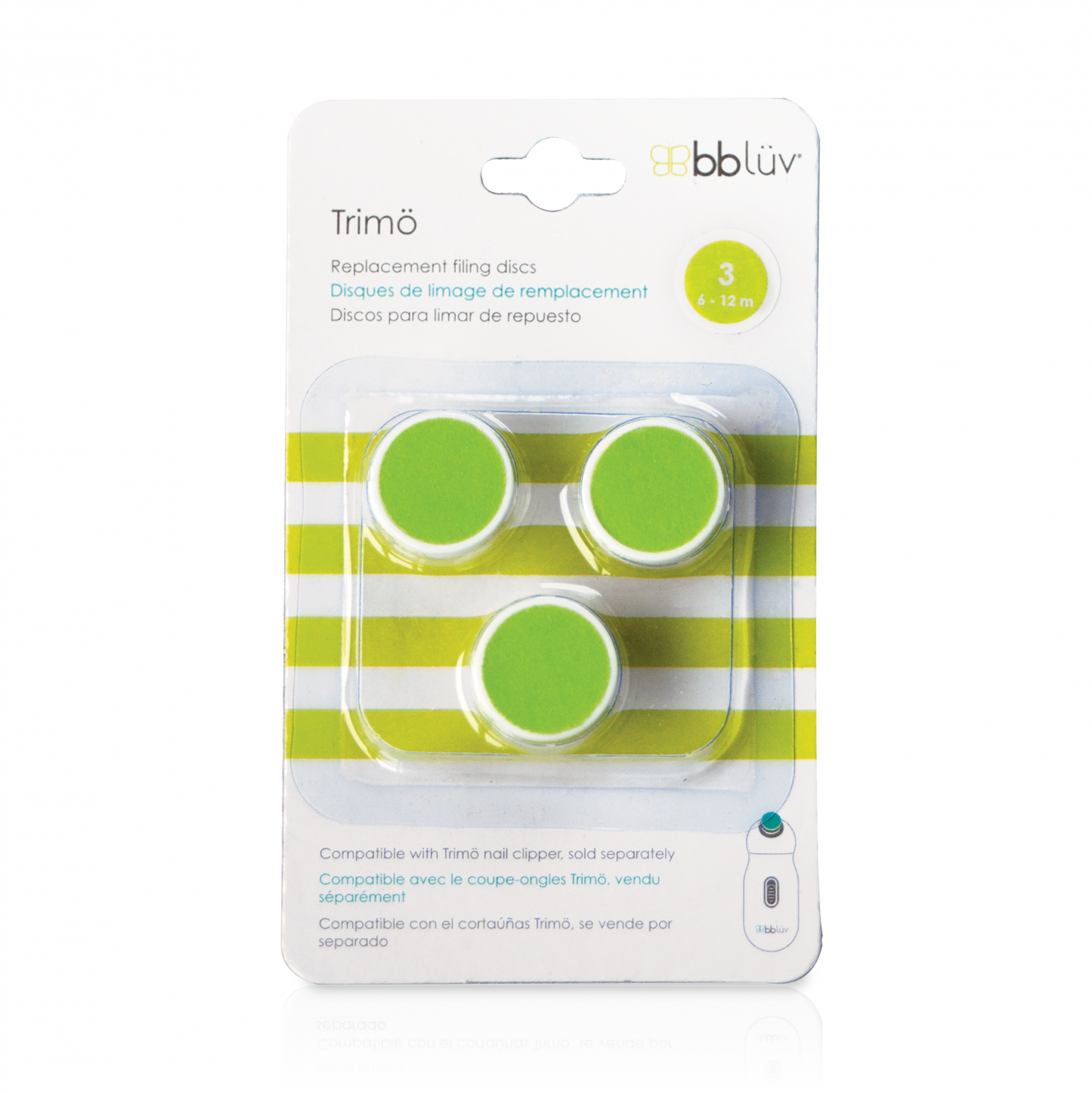 Set capete de rezerva, BBluv, pentru pila electrica, Trimo, A treia etapa, 6-12 luni, Multicolor