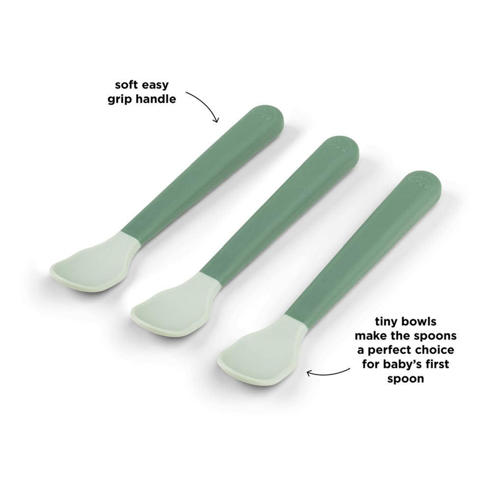 Set 3 lingurite Done by Deer Foodie Easy-Grip Green