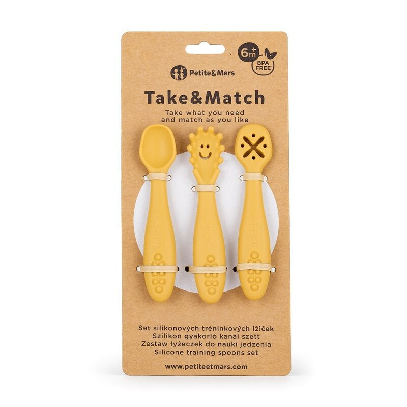 Set 3 lingurite Petite&Mars Take&Match Galben, imagine 2