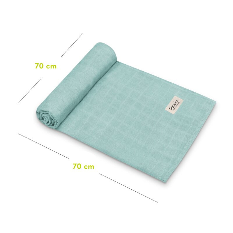 Set 3 museline, Lionelo, Dot, Multifunctionale, Din bambus, Ideale pentru infasat, Cu proprietati antibacteriene, antifungice si antialergice, Lavabile la masina de spalat, 70x70 cm, Multicolor