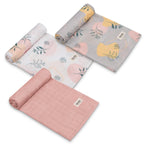 Set 3 museline din bambus Lionelo Bamboo Set Leaf