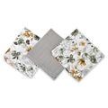 Set 3 museline Qmini 30x30 cm, Botanica și Gri