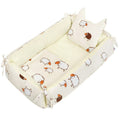 Baby nest New Baby Sheep 90x57 cm, Bej – setul cu păturică și pernuță