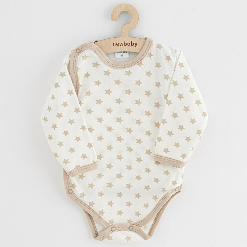 Set 3 body-uri New Baby Classic II Uni 62, Bej – body-ul cu steluțe