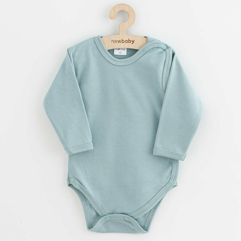 Set 3 piese, New Baby, Classic II, Include 3 body-uri cu maneca lunga, Marime 62, Din bumbac 100%, Blue