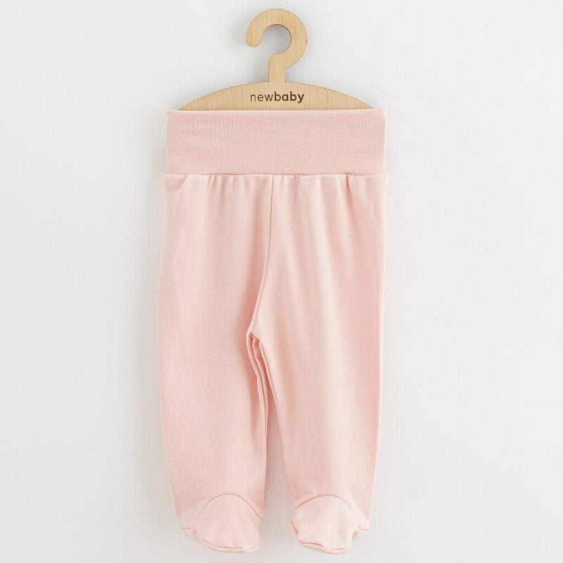 Set 3 piese, New Baby, Classic II, Include 3 perechi de pantalonasi cu botosei, Marime 50, Din bumbac 100%, Pink